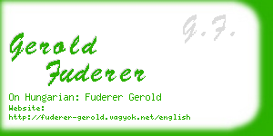 gerold fuderer business card